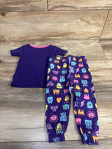 Children's Place 2pc Mommy's Little Monster Pajama Set Purple sz 12-18m