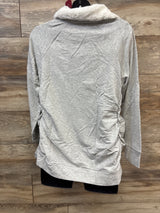 NEW Isabel Maternity Snap Sherpa Collar Sweatshirt Grey sz Large