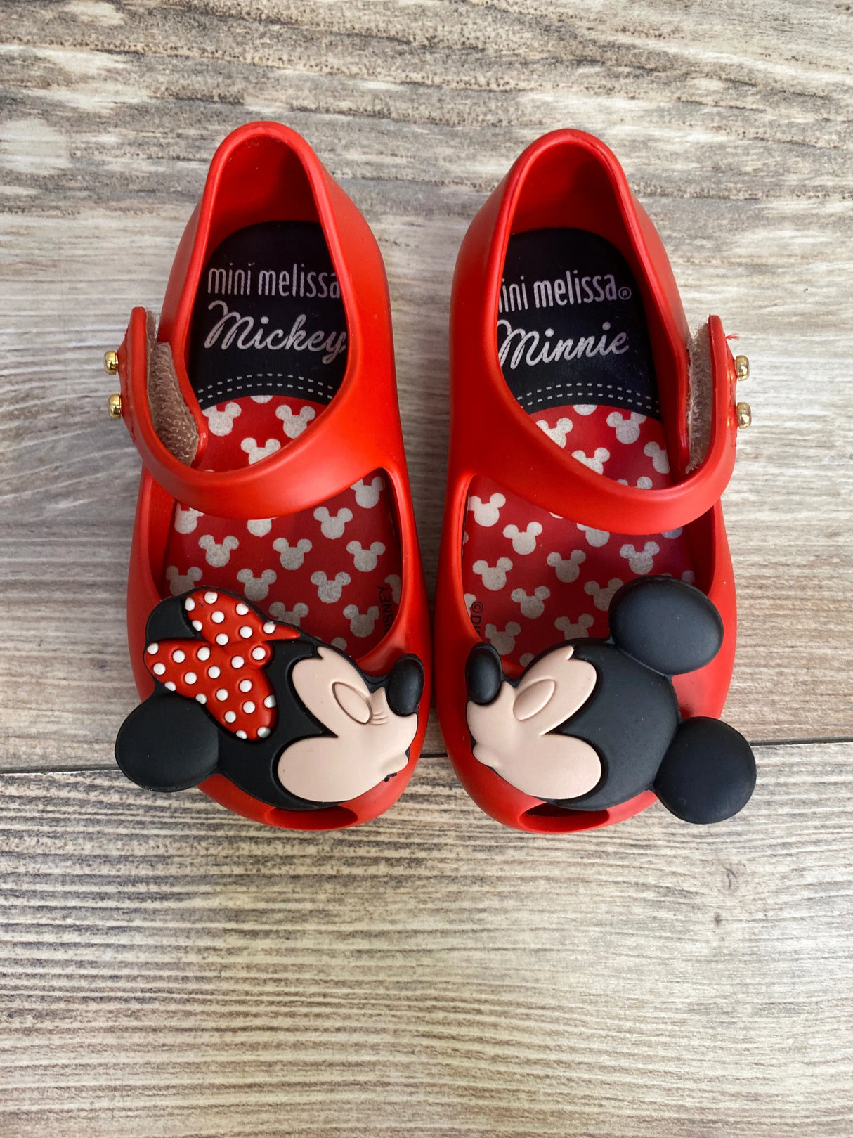 Mini Melissa Ultra Girl Kissing Minnie & Mickey Shoes Red sz 5c