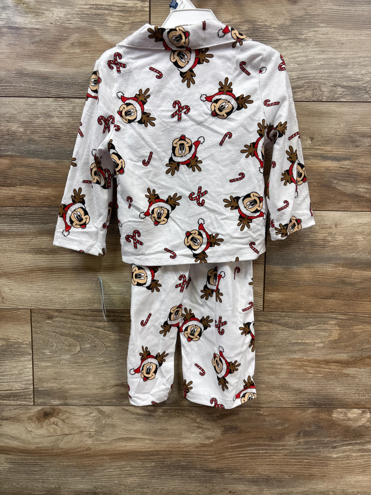 NEW Disney 2pc Mickey Mouse Coat Style Pajama Set White sz 3T