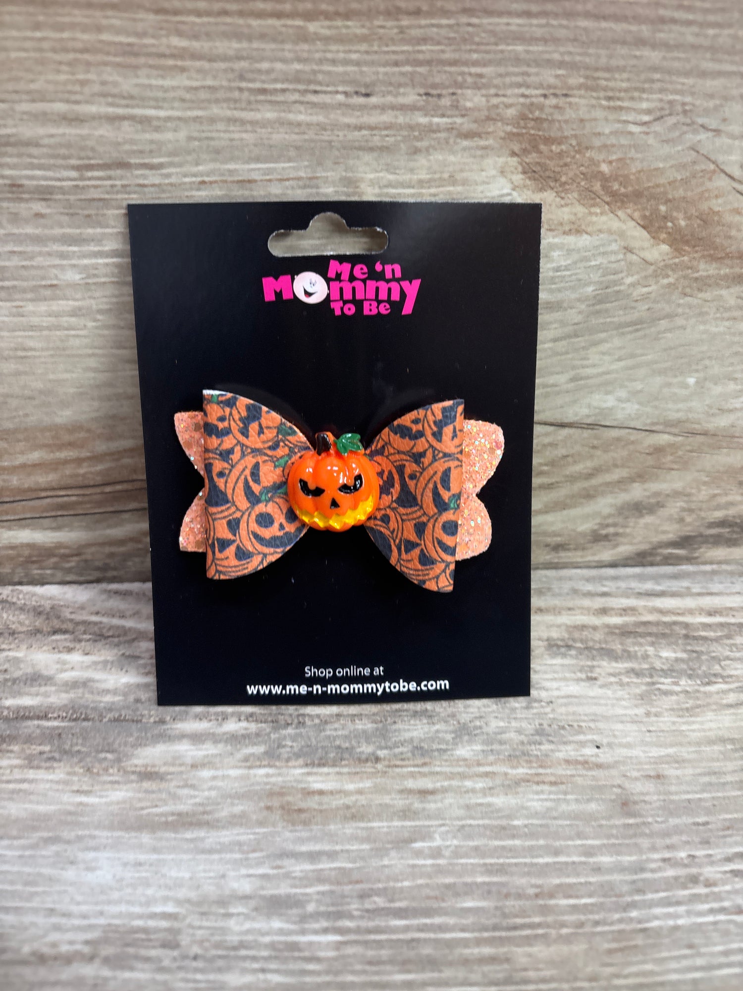NEW Pumpkin Applique Glitter Hair Bow Orange