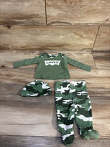 Levi's 3pc Layette Set Green sz Newborn