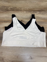 NEW Auden 2pk Unlined V-Neck Nursing Bralette - Black/White sz XL