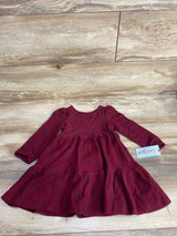 NEW Cat & Jack 2pc Polka Dot Waffle Knit Dress & Bloomers Set Burgundy sz 18m