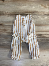 Old Navy Henley Striped Jumpsuit White sz 3-6m