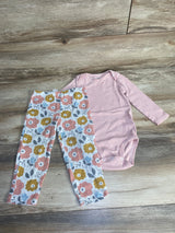Simple Joys 2pc Striped Bodysuit & Pants Pink sz 24m