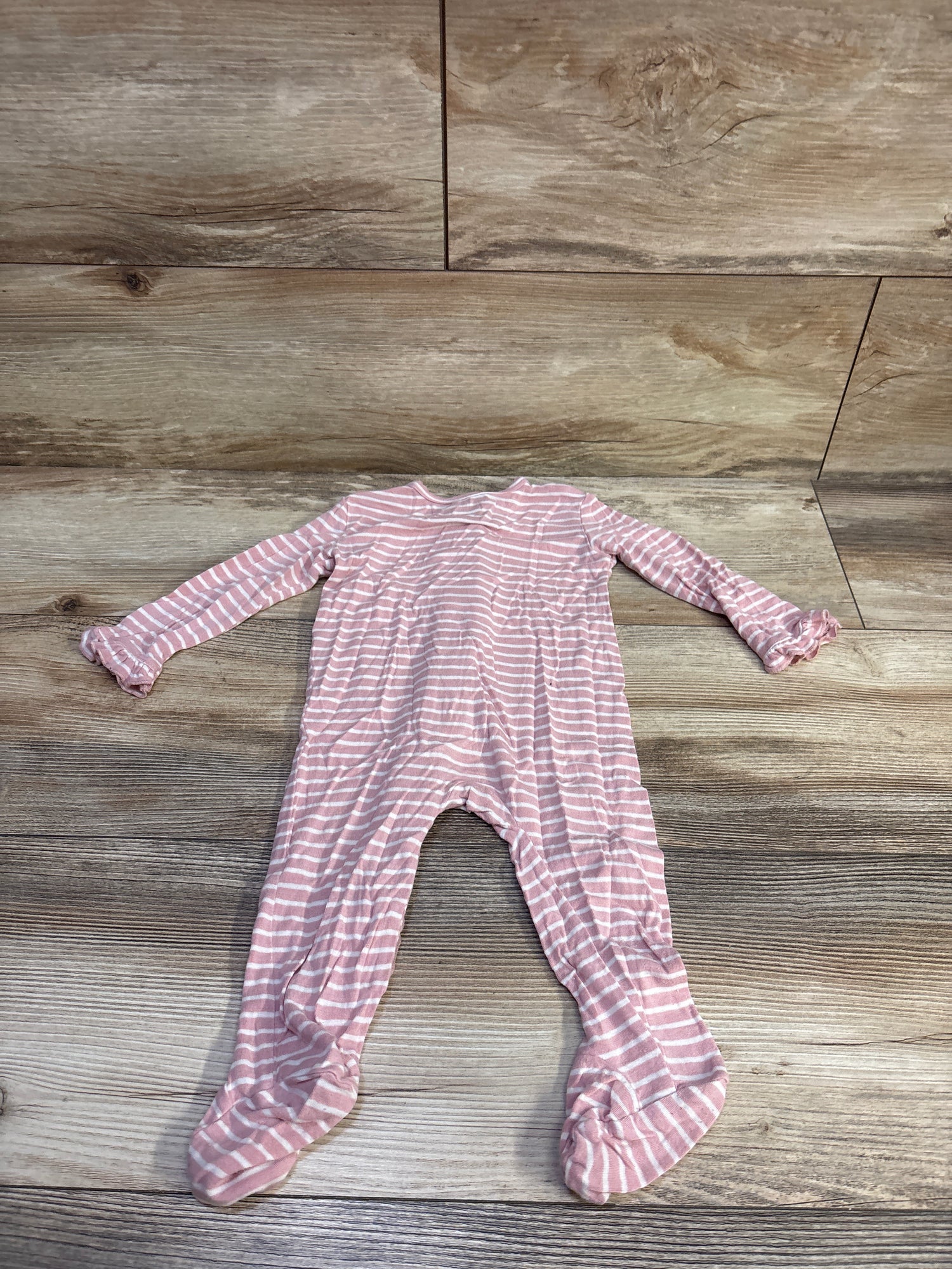 Little Me Bamboo Ruffle Sleeper Pink sz 6m