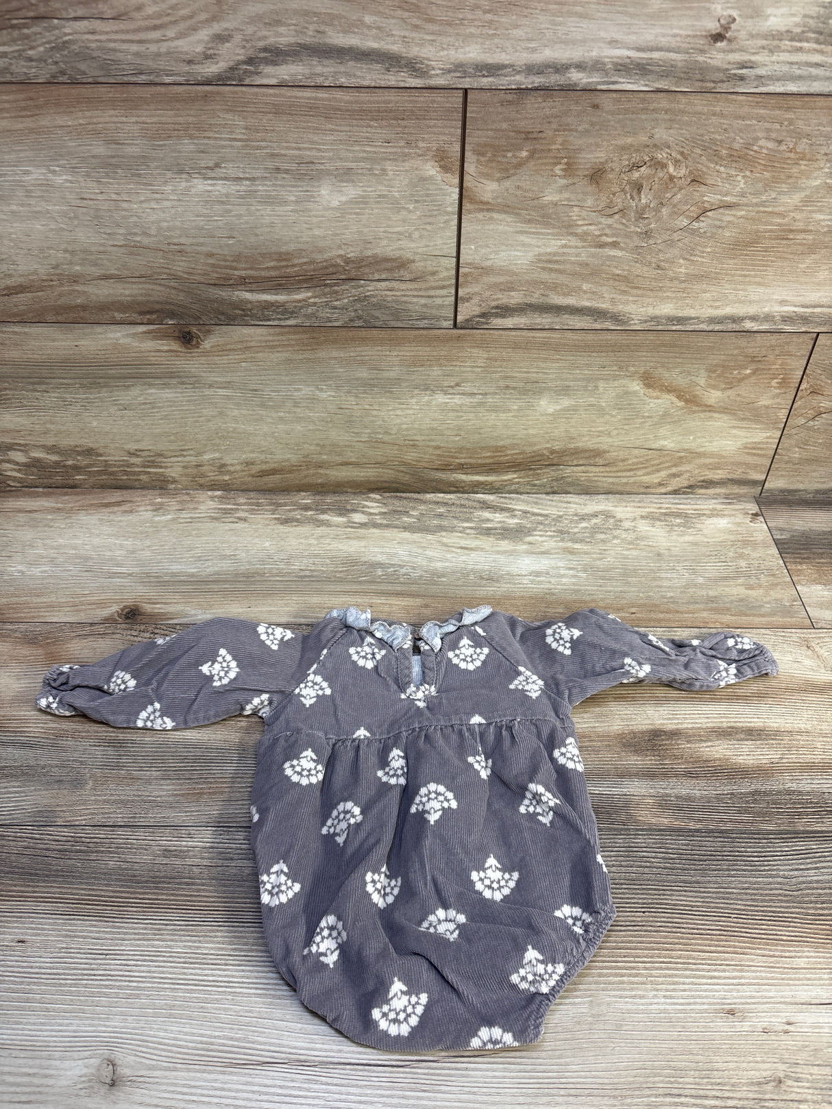 Rabbit + Bear Organic Long Sleeve Bubble Romper Grey sz 6-9m