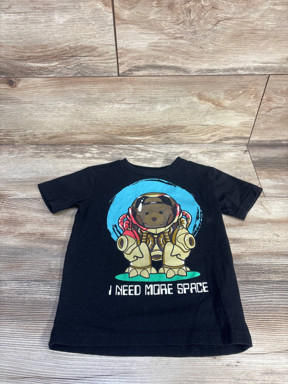Road Narrows N.Y.C Astronaut Bear Shirt Black sz 4T