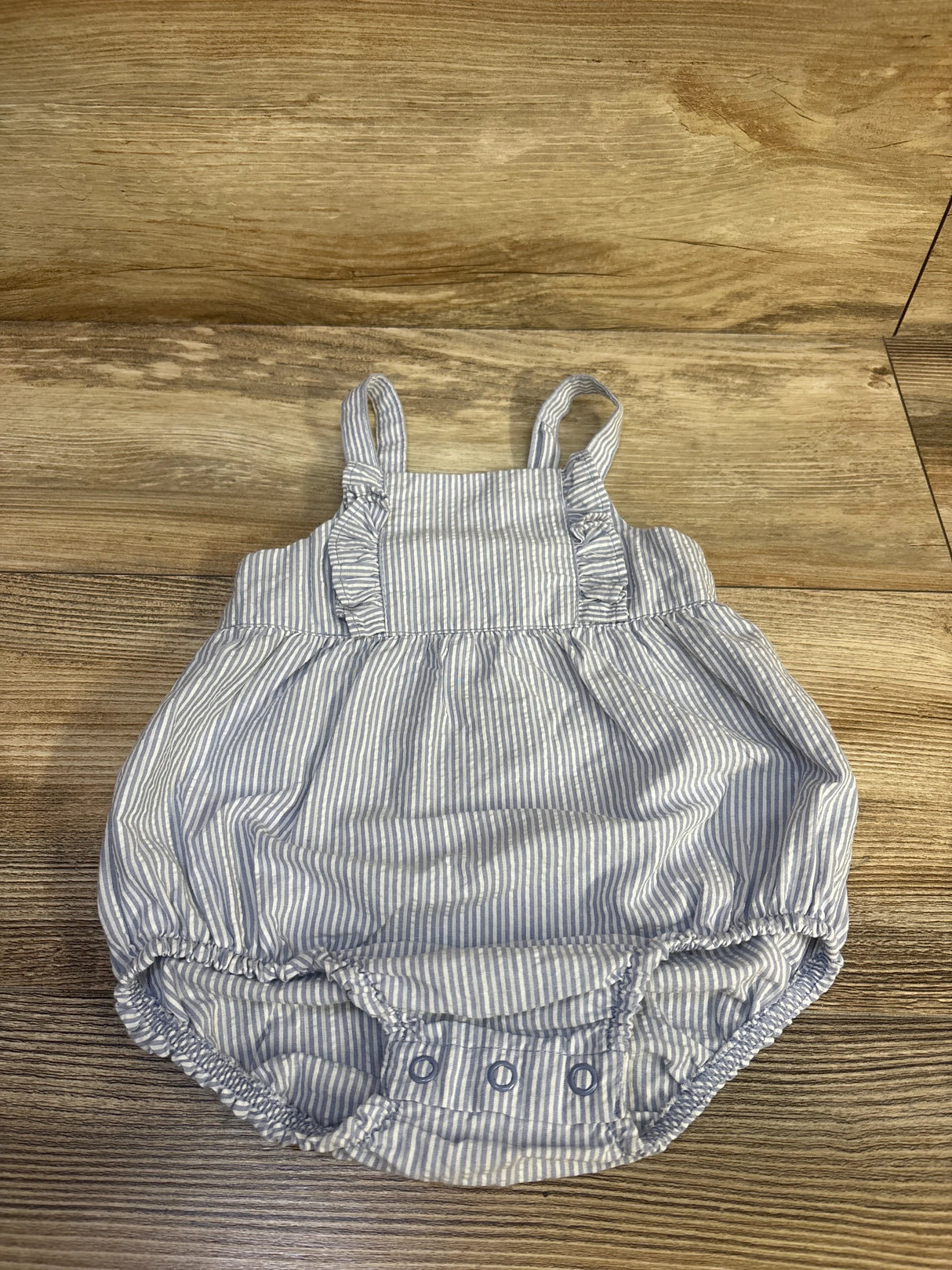 Just One You Gingham Bubble Romper Blue sz 9m