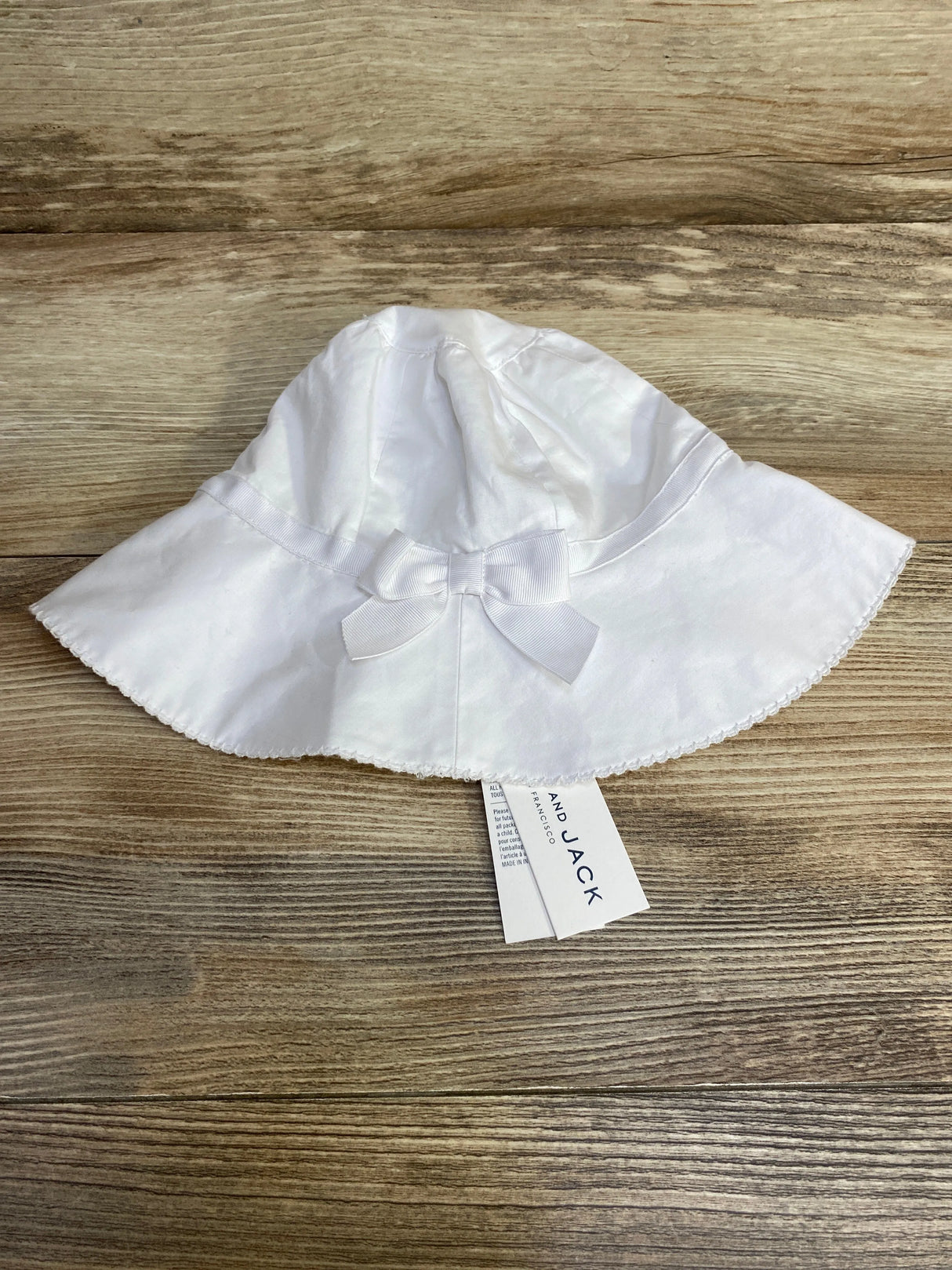 NEW Janie &Jack Bow Sun Hat White sz 6-12m
