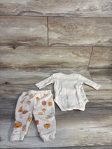 Rabbit + Bear Organic 2pc Cutest Pumpkin In The Patch Set Cream sz 0-3m