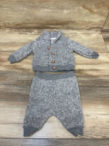 Just One You 2pc Knit Button-Up Sweater & Pants Set Grey sz Newborn
