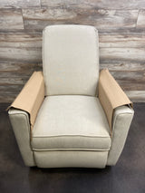 NEW Evolur Harlow Deluxe Upholstered Plush Seating Glider Swivel & Power Recliner, Fawn