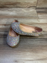 Link Memory Foam Rhinestone Mary Jane Flats Silver sz 6c