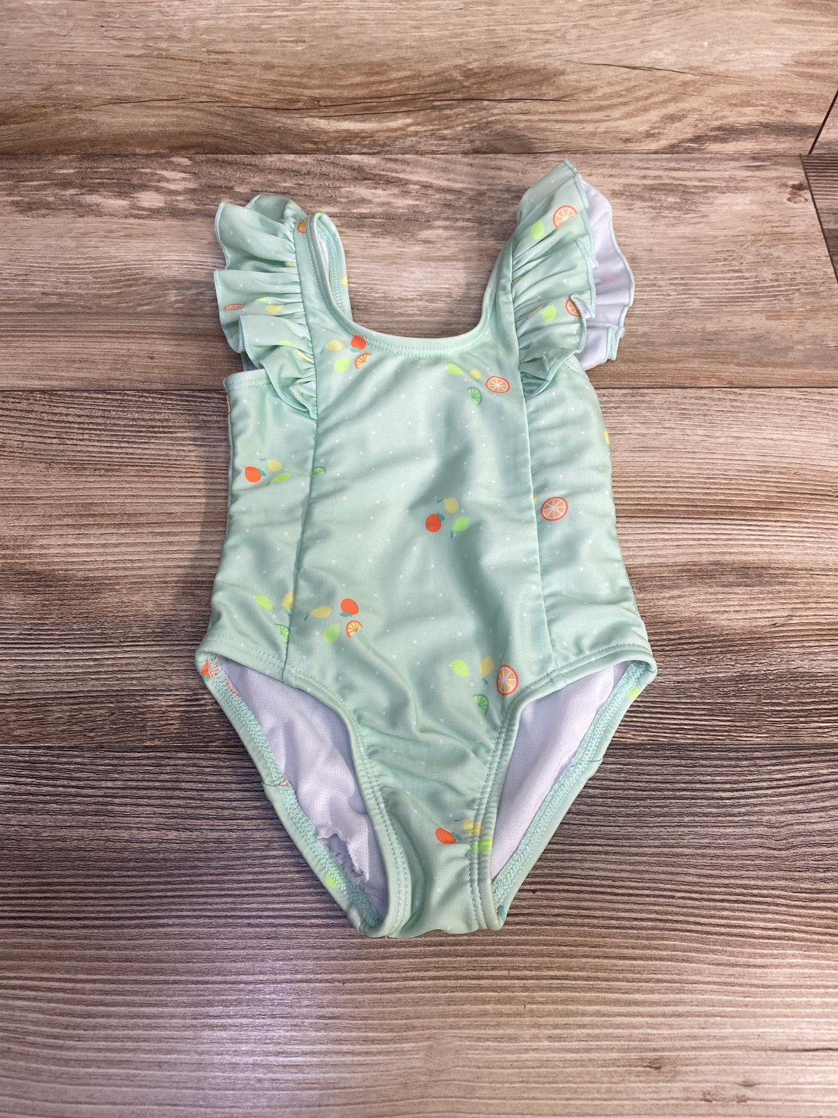 Cat & Jack 1pc Ruffle Swimsuit Green sz 12m