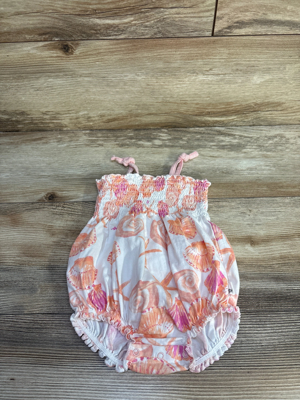 Burt's Bees Baby Smocked Bubble Romper White sz 3-6m