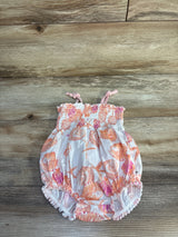 Burt's Bees Baby Smocked Bubble Romper White sz 3-6m