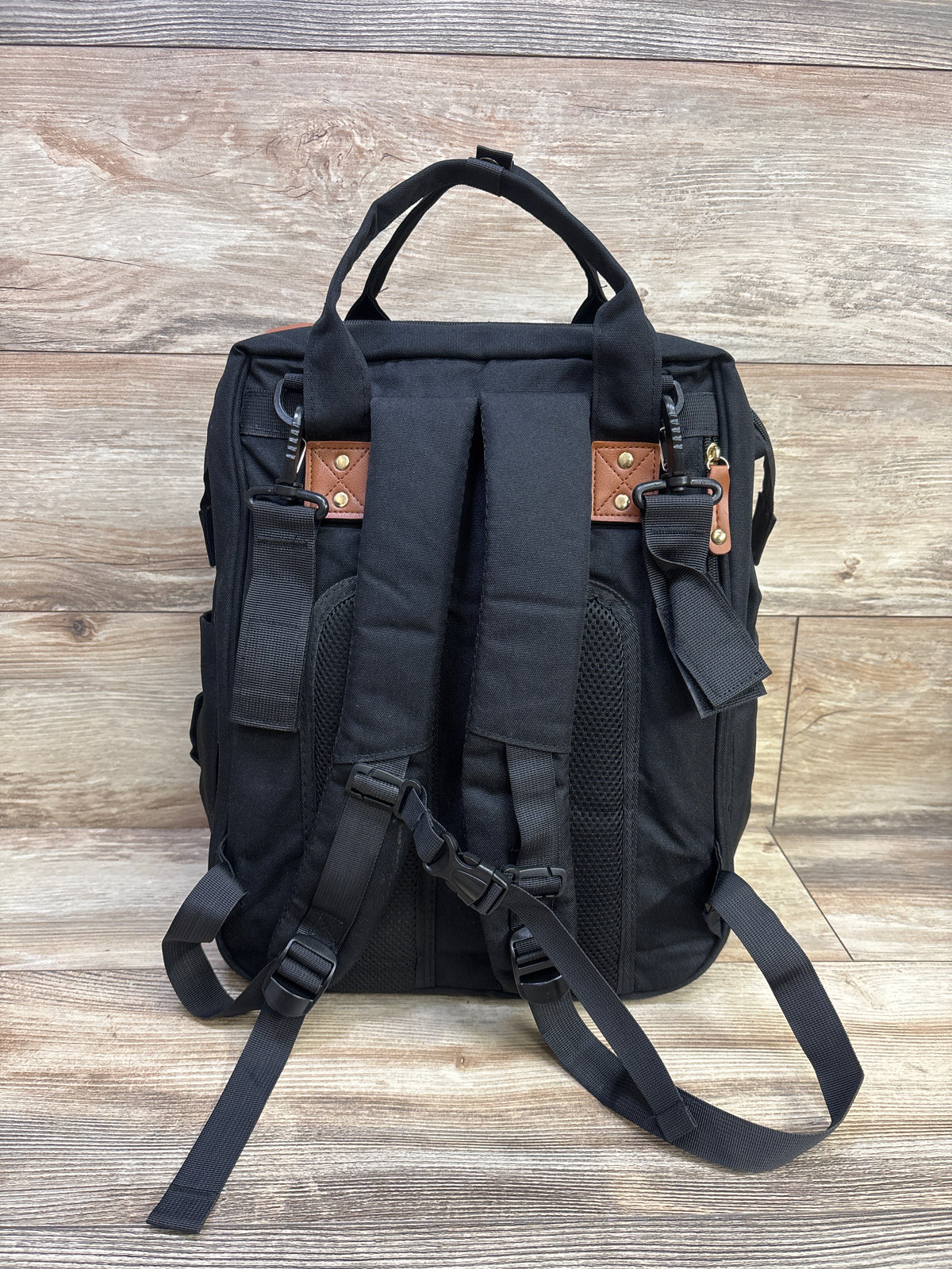 Good Mum Diaper Bag Backpack w/ Changing Station & Sunshade Black
