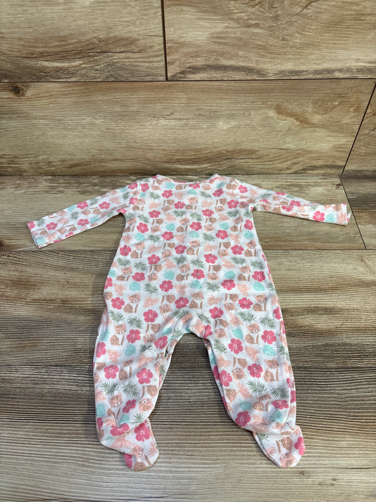 Baby On Board Floral Sleeper White sz 0-3m