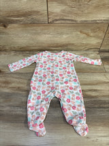Baby On Board Floral Sleeper White sz 0-3m