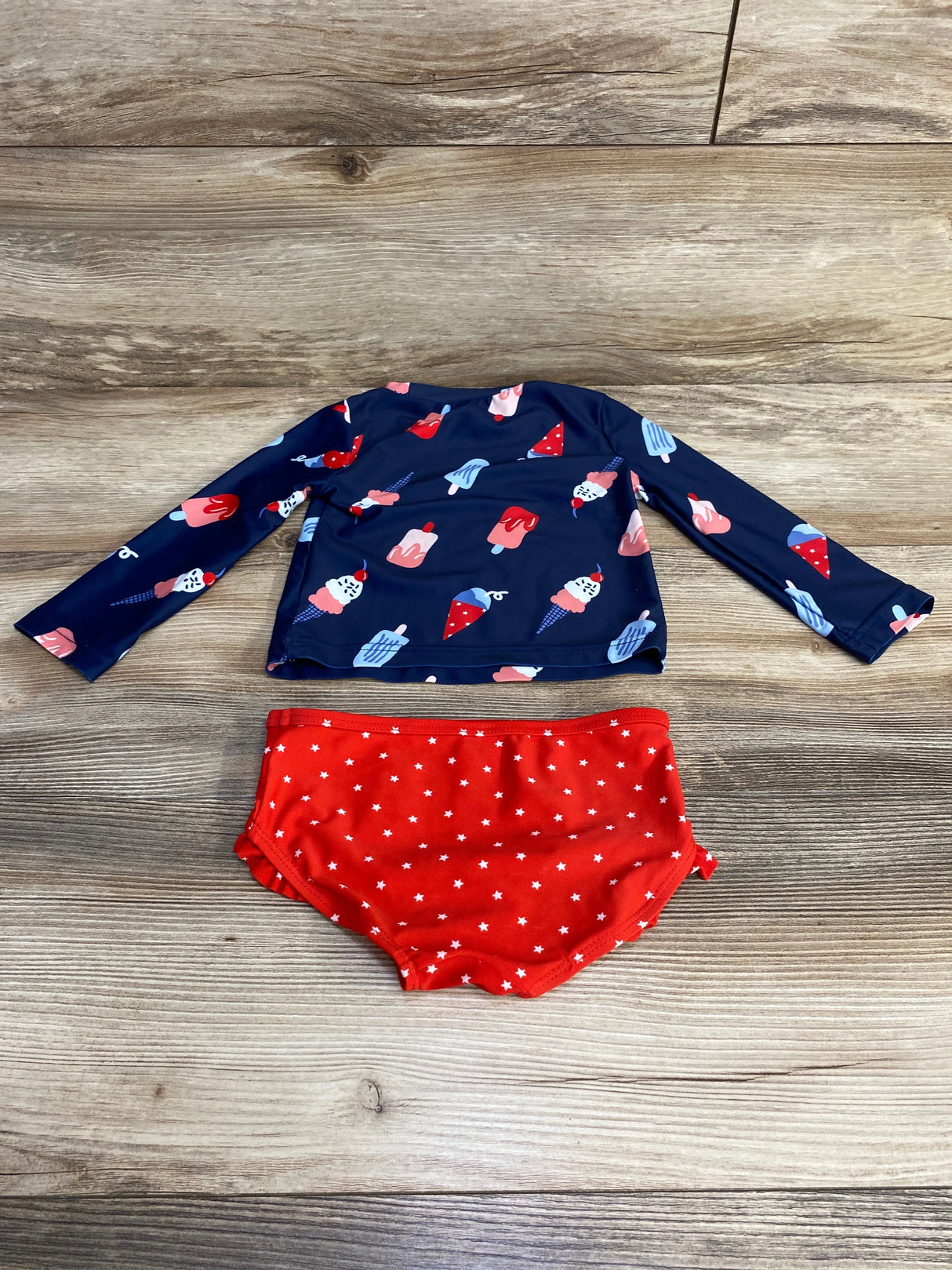 Just One You 2pc Ice Cream Rashguard Swimsuit Set Navy sz 18m