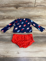 Just One You 2pc Ice Cream Rashguard Swimsuit Set Navy sz 18m