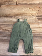 Cat & Jack Gauze Button-Front Overalls Green sz 0-3m