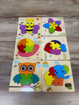 SKYFIELD 6pk Wooden Animal Puzzles