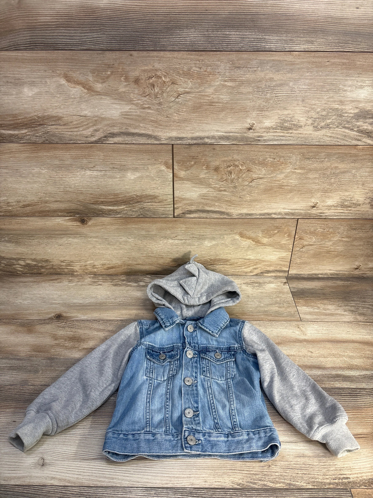 Baby Gap Hooded Denim Jacket Blue/Grey sz 3T