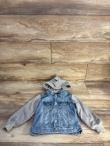 Baby Gap Hooded Denim Jacket Blue/Grey sz 3T