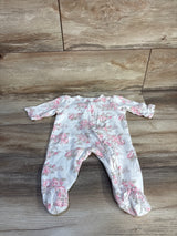 Little Me Floral Ruffle Sleeper White sz 3m