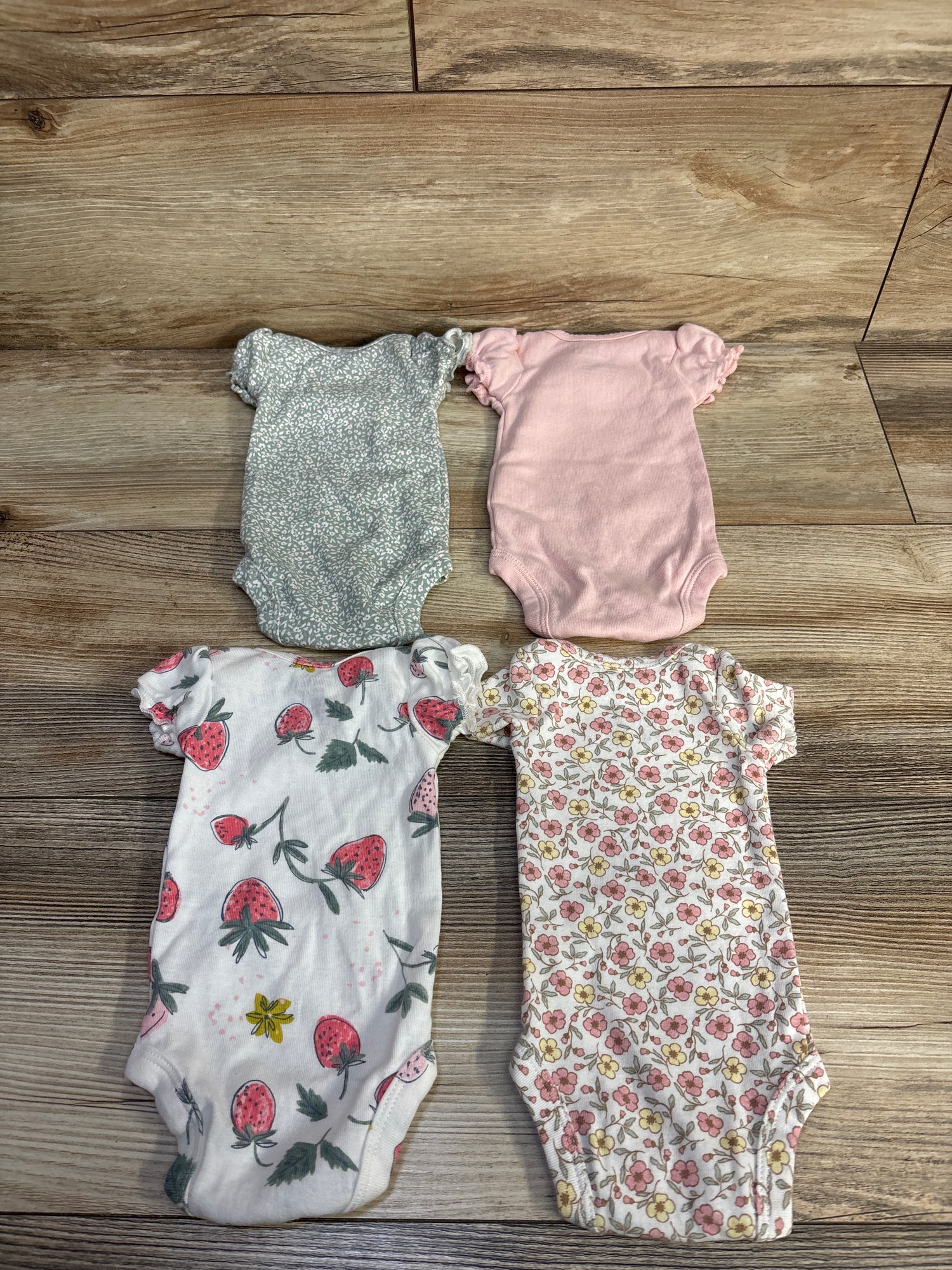 Child of Mine Baby Girls 4pk Ruffle Bodysuits sz PREEMIE