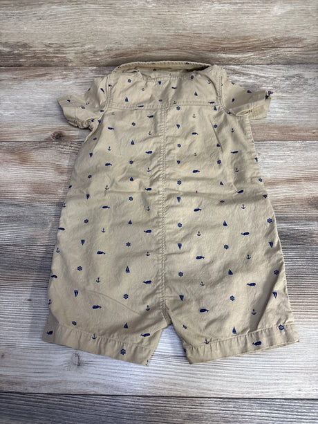 Carter's Button Up Shortie Romper Brown sz 24m - Me n Mommy To Be