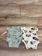 NEW Member's Mark Organic 3pc Puppy Print Bodysuit Set Mint sz 6m