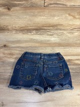 Cat & Jack Embroidered Firework Denim Shorts Blue sz 5T