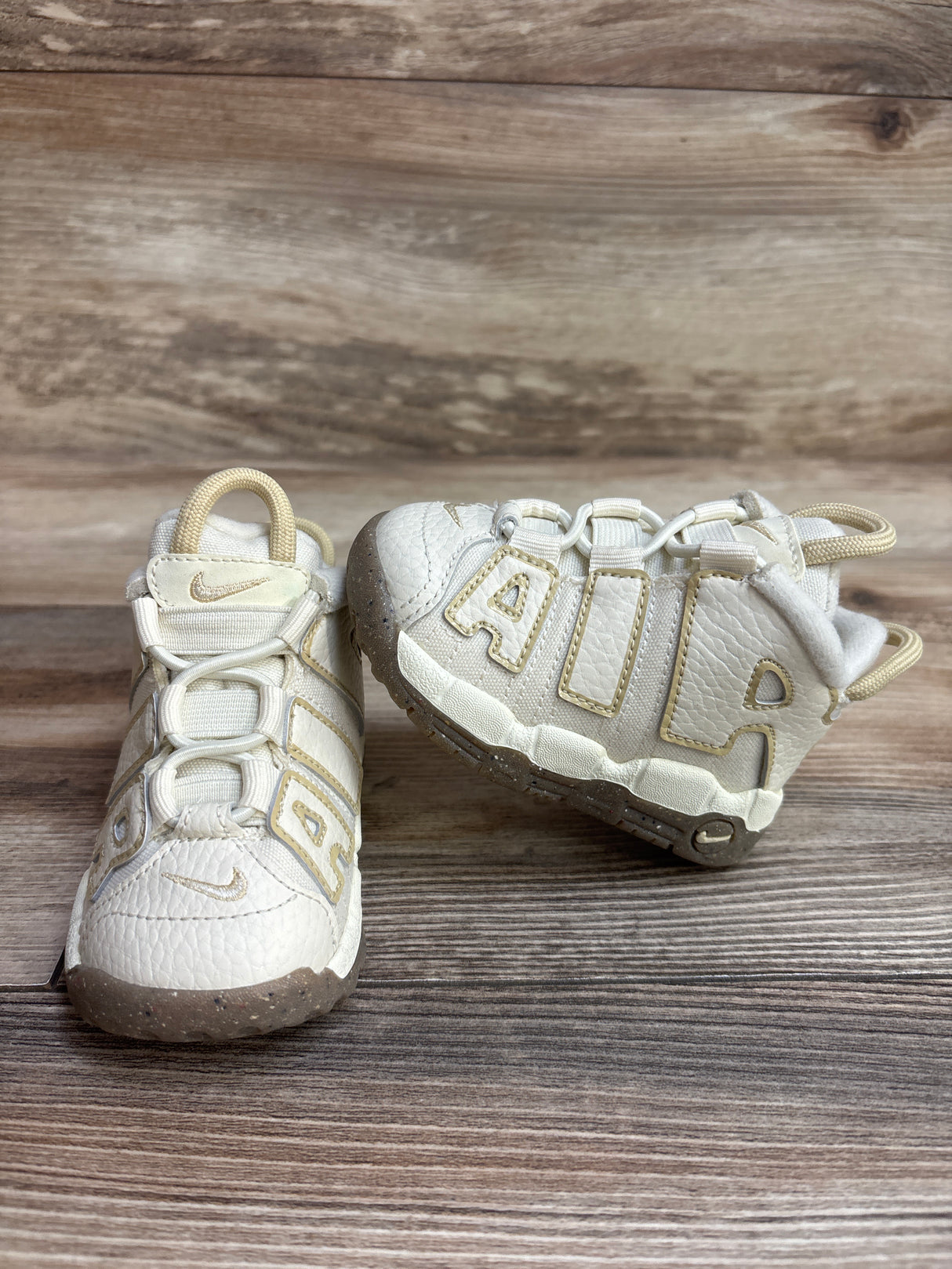 Nike Air More Uptempo TD 'Coconut Milk Team Gold' Sneakers sz 4c