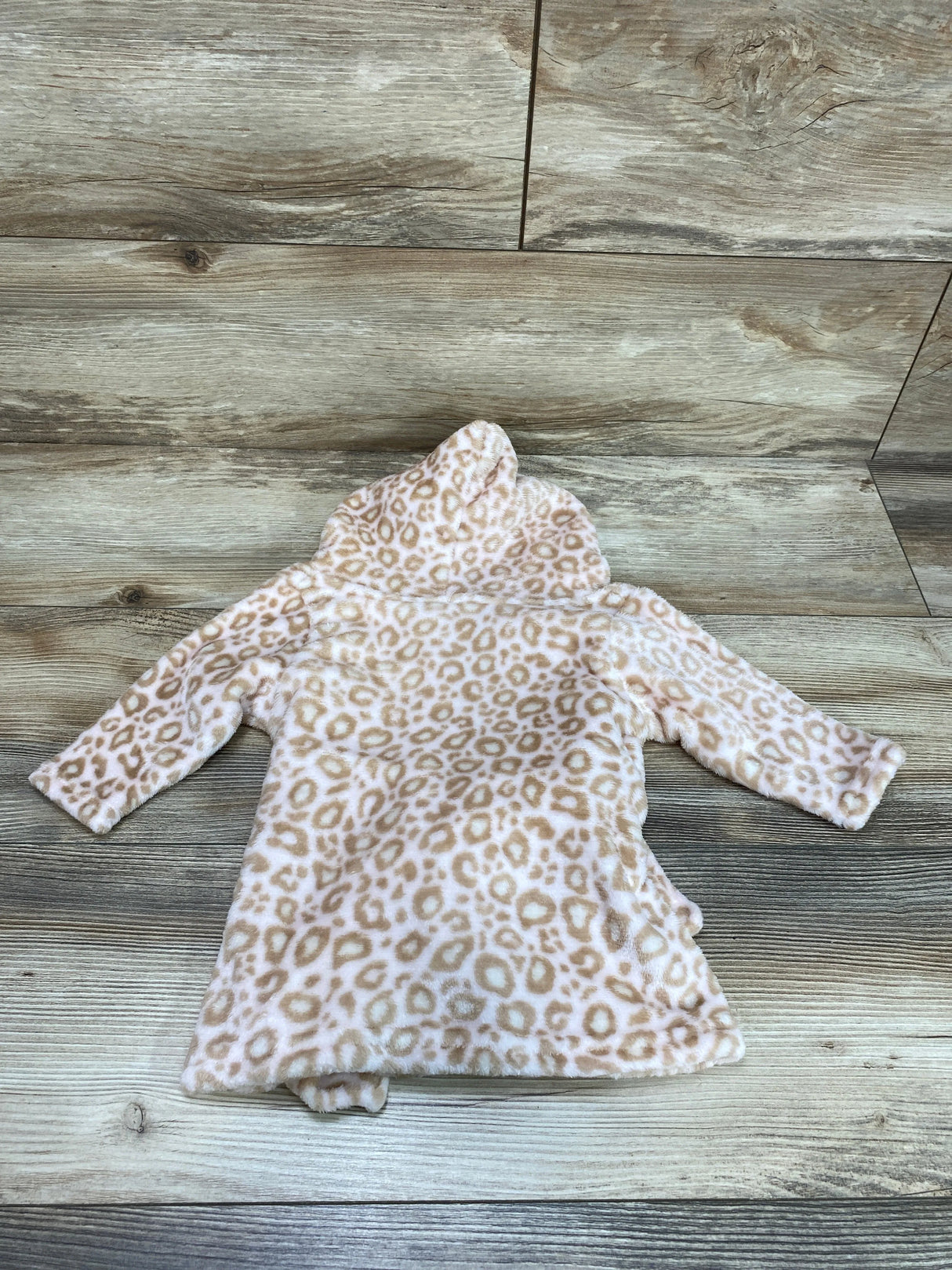 Zak & Zoey Plush Leopard Print Robe Beige sz 0-9m