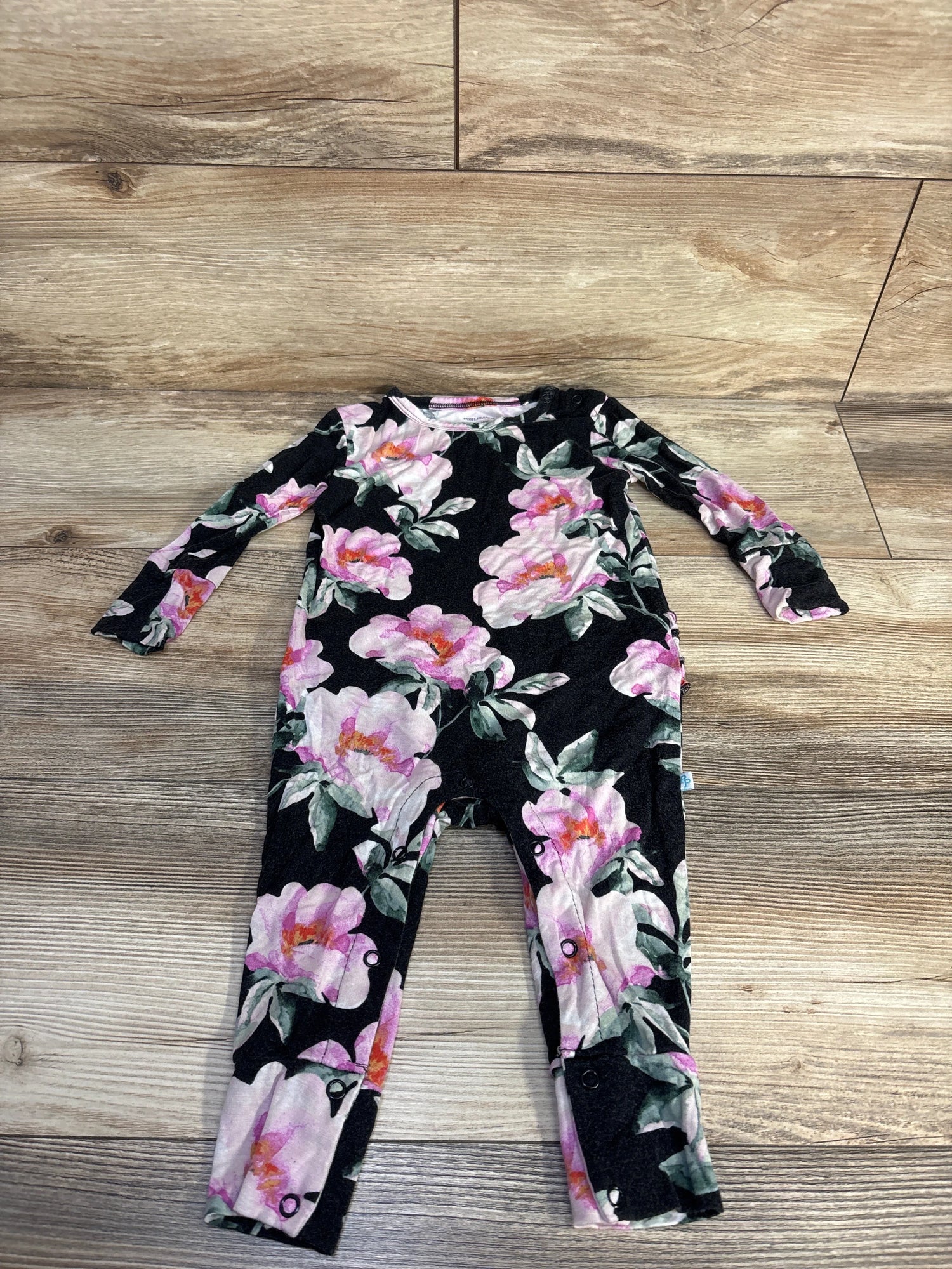 Posh P. Floral Bamboo Coverall Black sz 18-24m