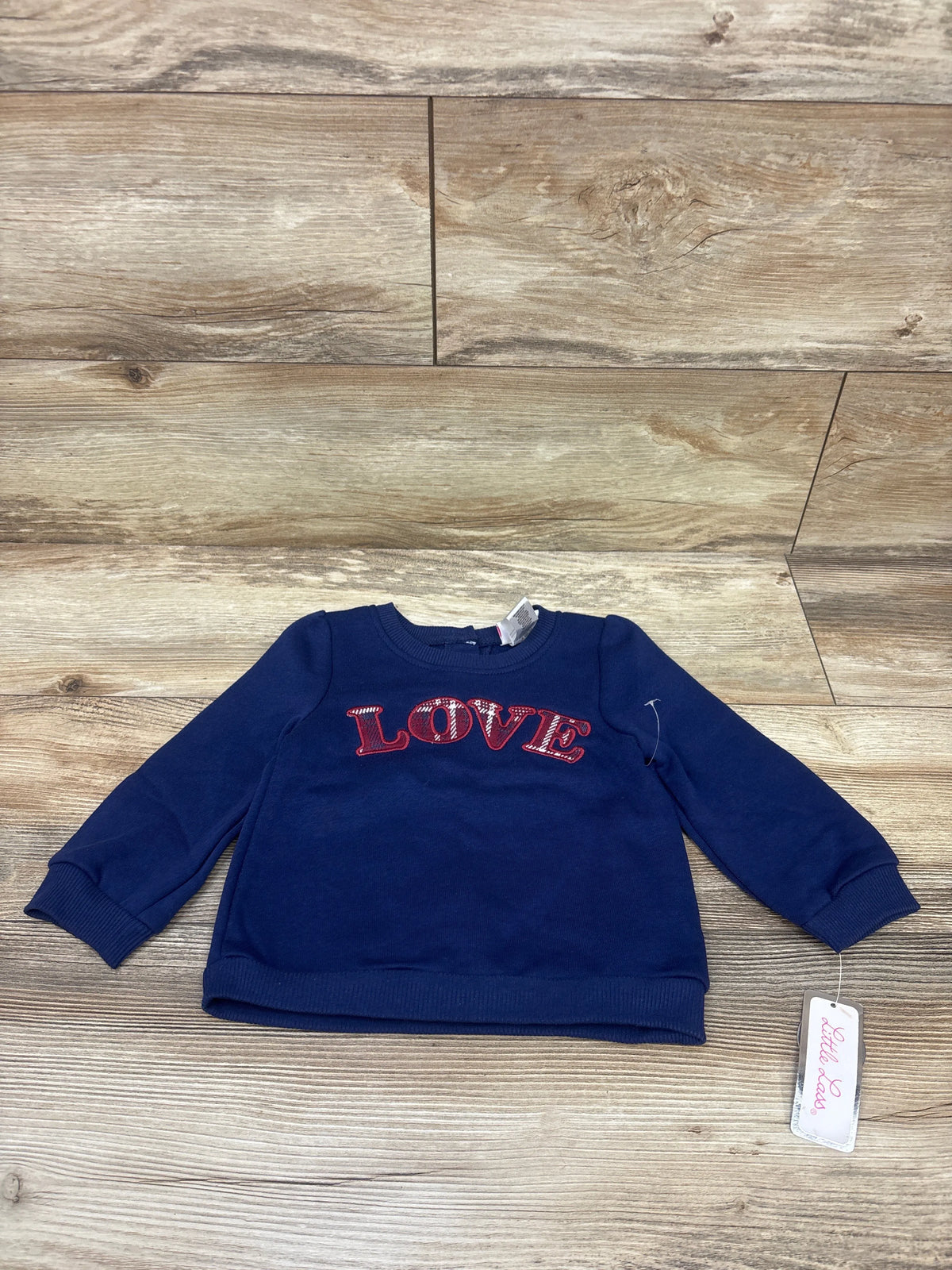 NEW Little Lass 'Love' Pullover Sweatshirt Navy sz 2T