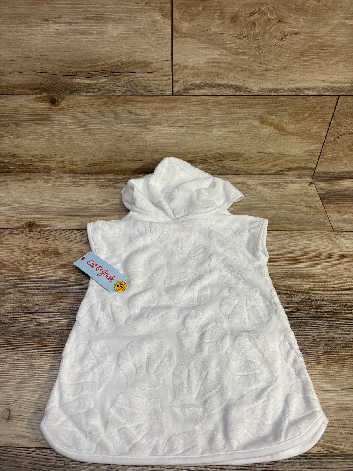 NEW Cat & Jack Terry Seashell Embossed Cover Up Dress White sz 2T