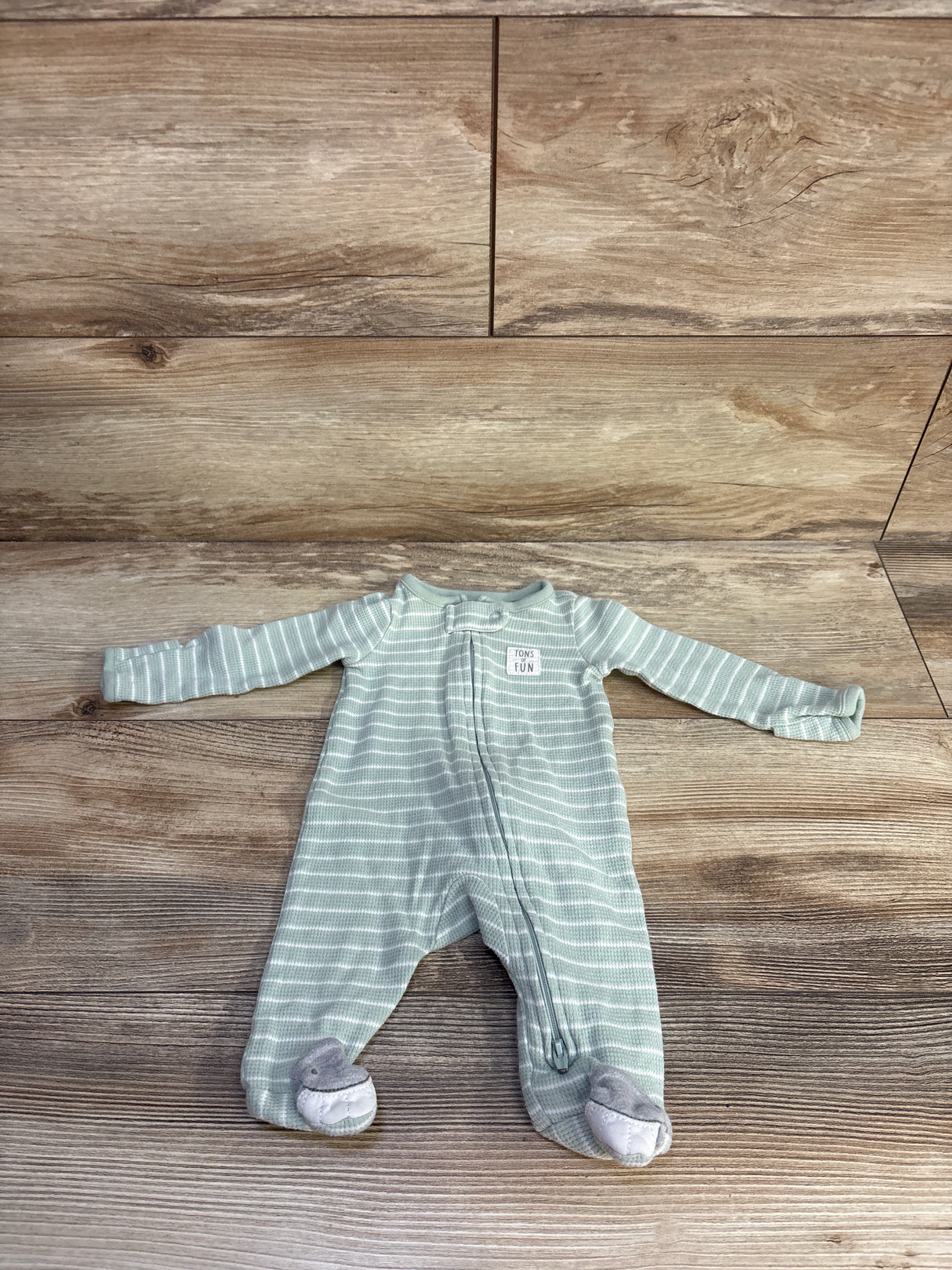 Simple Joys Striped Textured Sleeper Green Mint sz Newborn