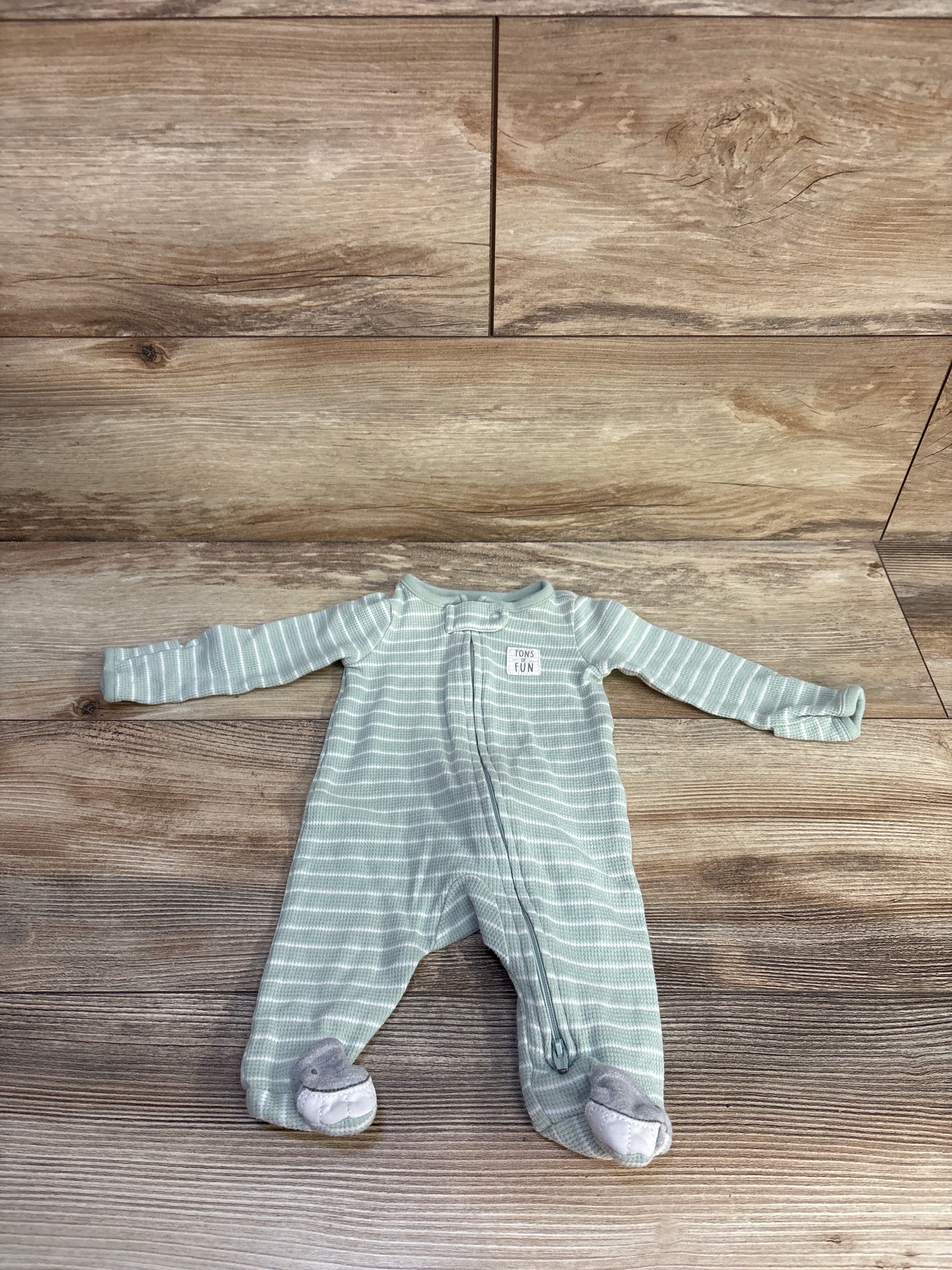 Simple Joys Striped Textured Sleeper Green Mint sz Newborn