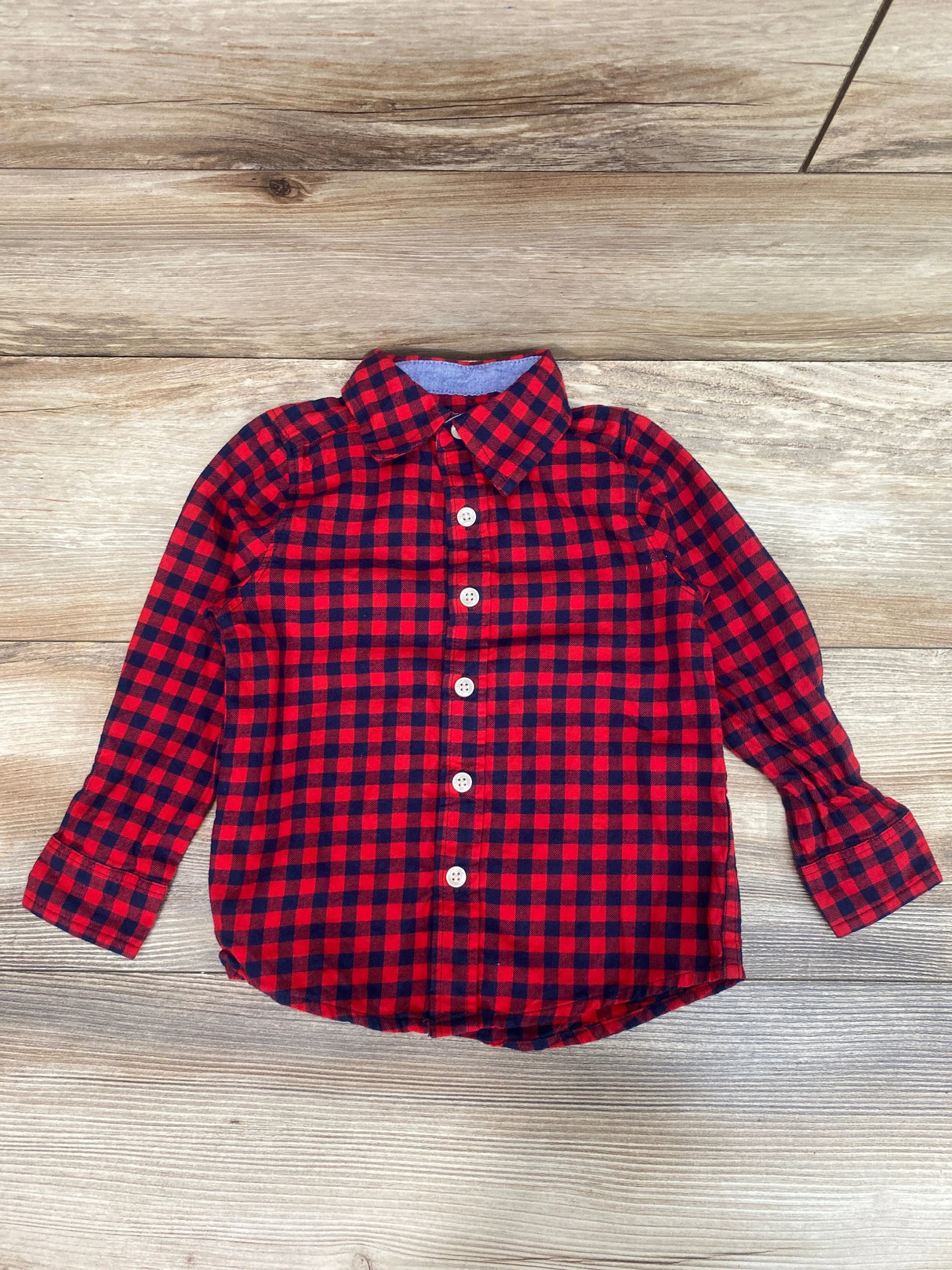 OshKosh Gingham Button-Up Shirt Red sz 2T