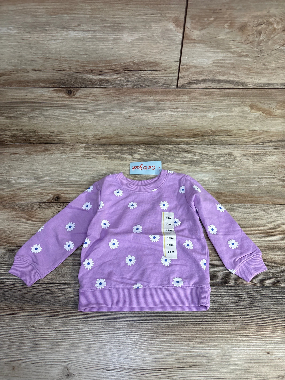 NEW Cat & Jack Purple Floral Sweatshirt Lilac sz 12m
