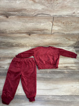 Jessica Simpson 2pc Velour Sweatsuit Set Burgundy sz 12m