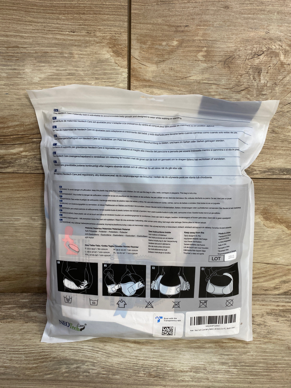 NEW NEOTech Care Pregnancy Support Maternity Belt Black sz XL