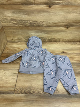 Carter's 2pc Butterfly Zip-Up Jacket & Pants Set Blue sz 9m