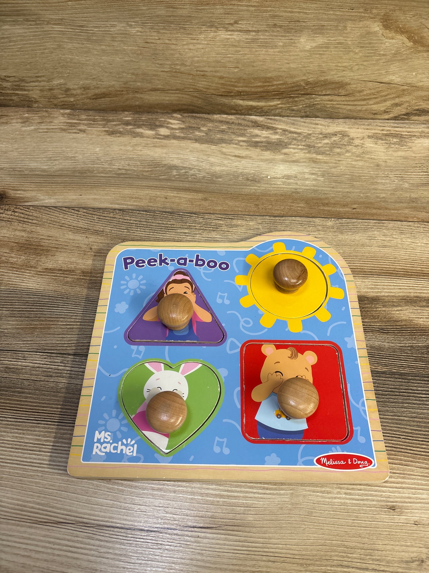 Melissa & Doug Ms. Rachel Peek-a-Boo Jumbo Knob Puzzle