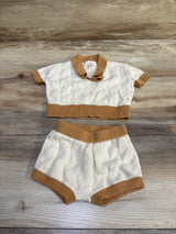 Cat & Jack 2pc Knit Collared Shirt & Shorts Set Beige sz Newborn
